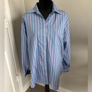 By Together Blue and Pink Striped Button Down Shirt